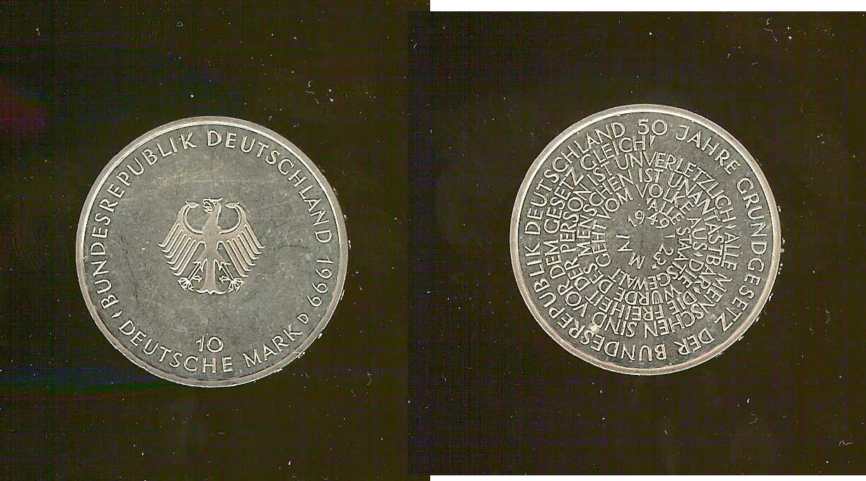 Germany 10 deutsche mark 1999D Proof
